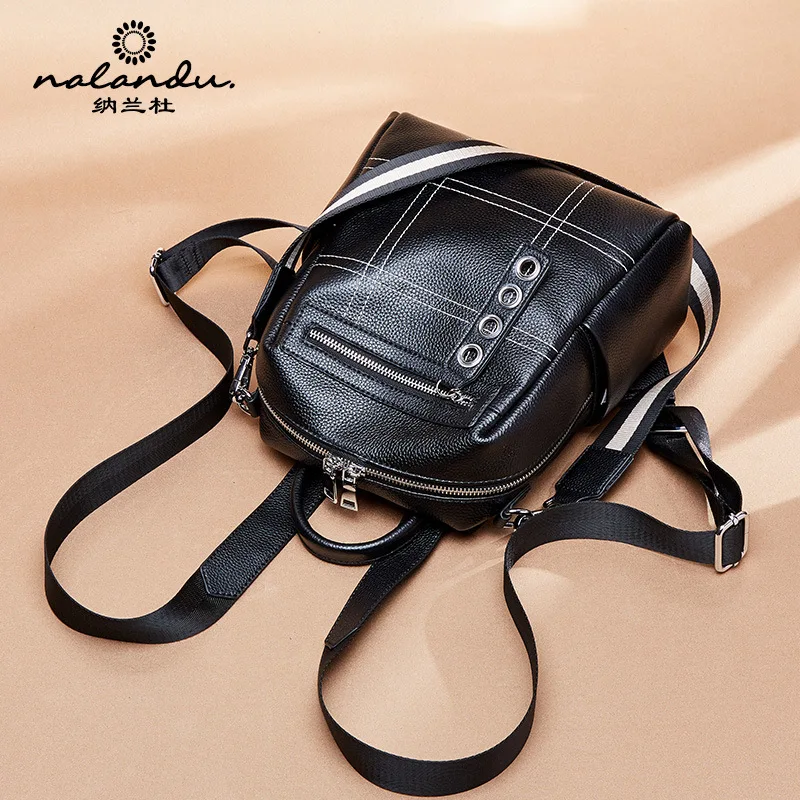 

Nalan Du First Layer of Leather Backpack Women's 2020 New Style Back Destroyed Dual Purpose Women's Leather Backpack Backpack Wo
