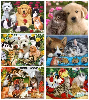 

5D DIY diamond painting cross stitch animal handicraft diamond embroidery cat and dog decoration gift