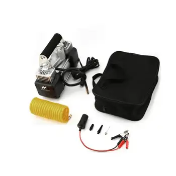 

2019 Portable Size 12V Air Compressor Cars Tyre Stainless Steel Double Cylinder Inflator High Power Vehicles Tyre Inflation Pump