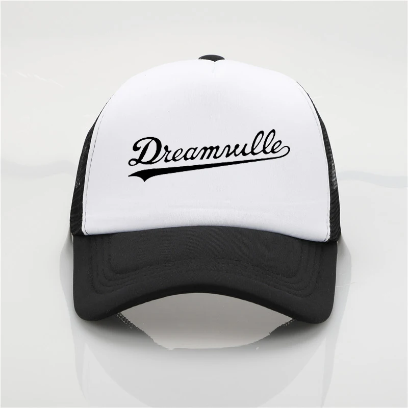 Сетчатая Кепка с принтом Dreamville, шапка с сеткой, бейсболка для мужчин wo, мужская летняя трендовая Кепка, новая молодежная Джокер, Солнцезащитная шляпа, пляжный козырек, шляпа - Цвет: Темно-серый