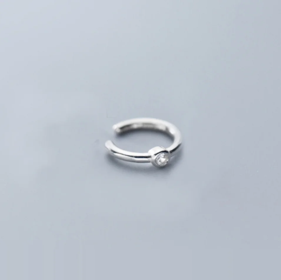 White-1 Earring 925 пробы серебряные модные ювелирные изделия CZ простая линия манжеты одиночные серьги для мужчин и женщин A1669 - Окраска металла: White-1 Earring