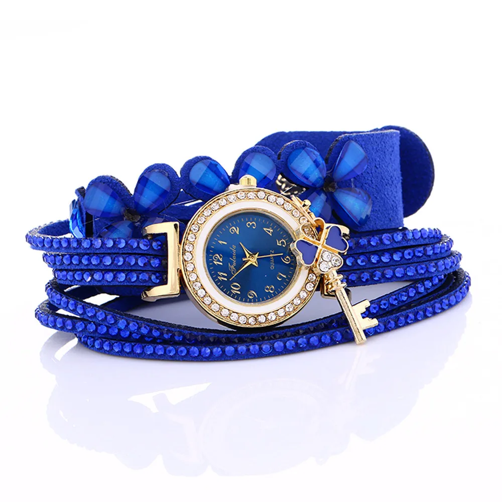 Роскошные Брендовые Часы с винтажным браслетом, женские Кристальные наручные часы, женские кварцевые часы, женские часы с браслетом из искусственной кожи