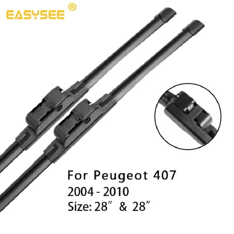

Car Windscreen windshield Wiper Blades for Peugeot 407 Fit Side Pin Arms 2004 2005 2006 2007 2008 2009 2010 28"&28"