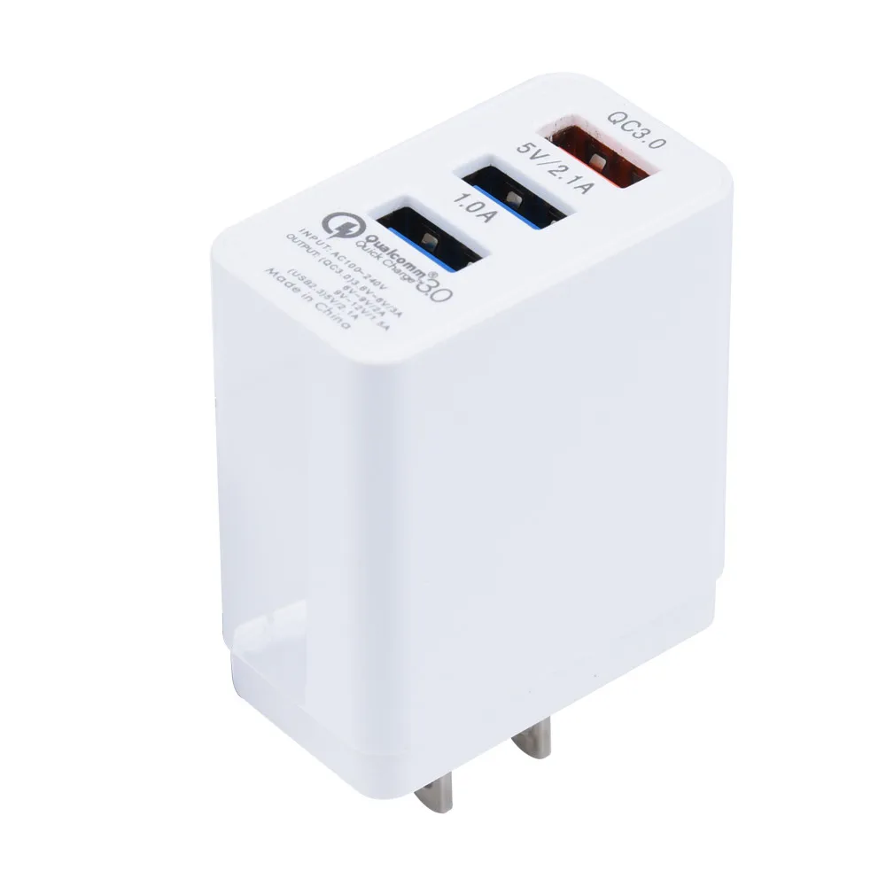 Ouhaobin USB зарядное устройство QC3.0 2.1A USB 3 порта зарядное устройство для путешествий зарядное устройство для iPhone для Samung США штекер преобразователь на стену