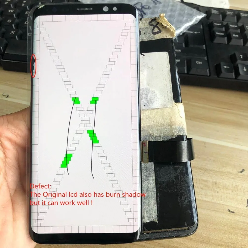 With Dead Pixels Original LCD For Samsung Galaxy S8 lcd G950 SM-G950F LCD Display Touch Screen Digitizer no Frame Assembly Part