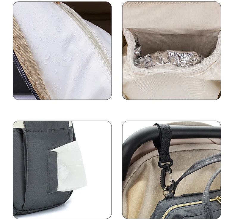 LEQUEEN Fashion mommy bag Baby Care Large Capacity Mom Backpack Mummy Maternity Wet Bag Waterproof Baby Pregnant Bag