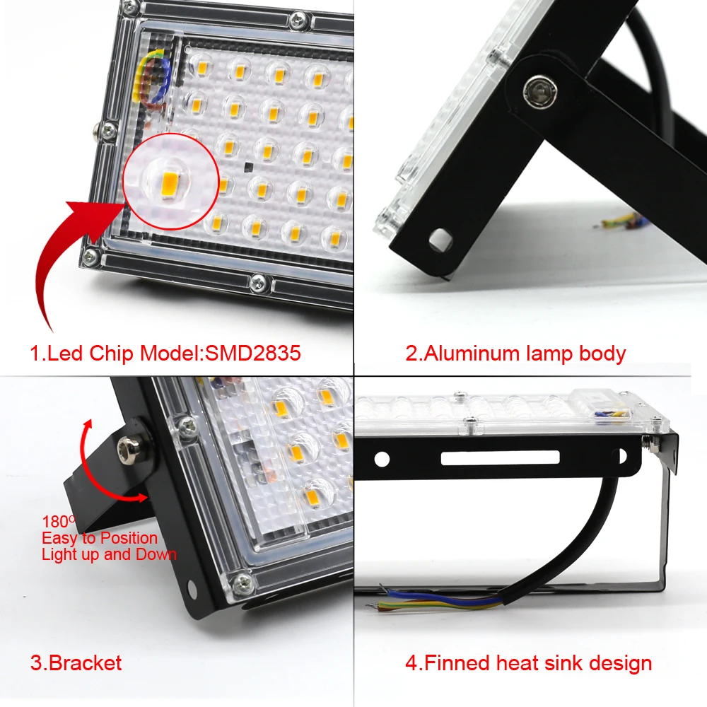 Outdoor LED Flood Light 50W 100W 150W 220V Waterproof Floodlight Indoor LED Spot Light Exterior Street Lamps Landscape Spotlight 5