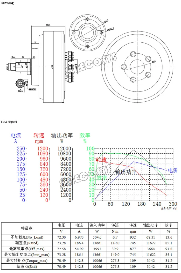QS Motor 273 8000W 4wd 96V 120kph electric car hub motor conversion kits