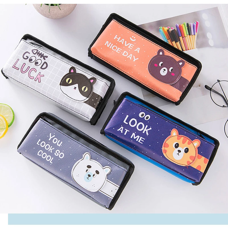 Милый мультяшный чехол карандаш из искусственной кожи с пандой Корейская