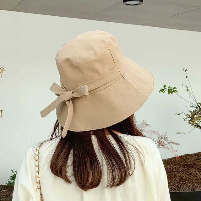 Summer Bucket Hats Women Fashion Big Brim Sunscreen Solid Minimalist  Stylish All-match Holiday Beach Fishing Caps Ins Outdoor - AliExpress