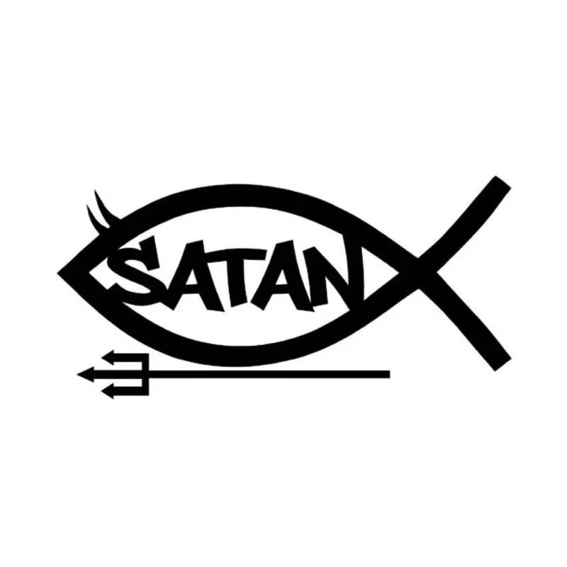 

Personality Devil SATAN Fish Car Sticker Fashion PVC Decal Car Bumper Window Car Sticker Decoration ZWW-2427, 14.5cm*7cm