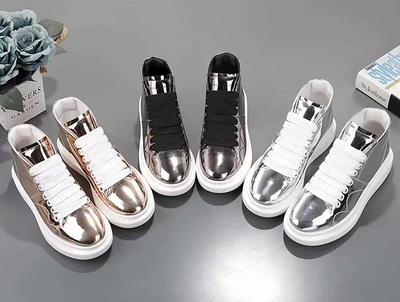 Женские кроссовки на платформе; женская обувь на шнуровке; chaussures femme; обувь из лакированной кожи с круглым носком; sapato feminino; кроссовки на толстой подошве