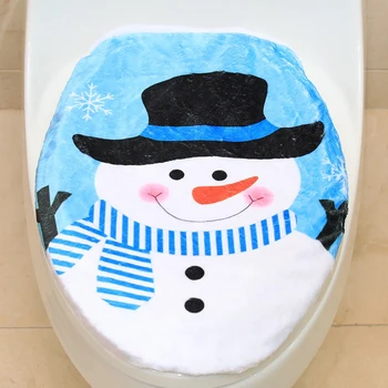 

Christmas Snowman Toilet Cover Mat Printed Toilet Cover Christmas Decoration Toilet Seat Cushion Mat