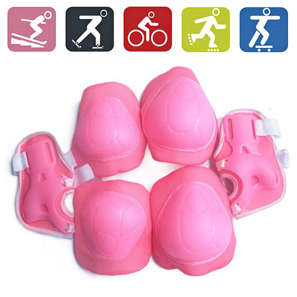 6 Pcs Children Skating Protective Gear Sets Knee Elbow Pads Bicycle