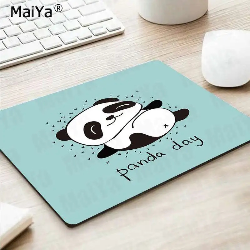 MaiYa Panda так мило DIY дизайн игровой с узором коврик для мыши резиновый ПК компьютерный игровой коврик для мыши - Цвет: No Lock Edge18x22cm