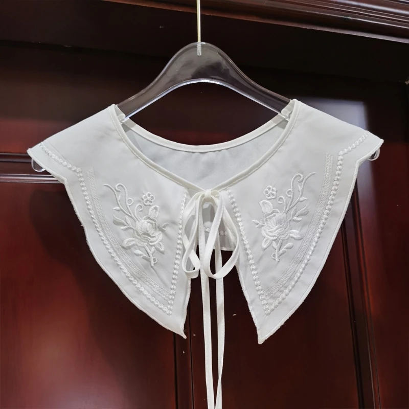 Вышитый ложный воротник с нежными полями ложные воротники съемный застежкой