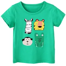 Детская футболка; летние хлопковые футболки для маленьких мальчиков и девочек; повседневная одежда с короткими рукавами; топы для малышей; одежда для детей; футболки с животными