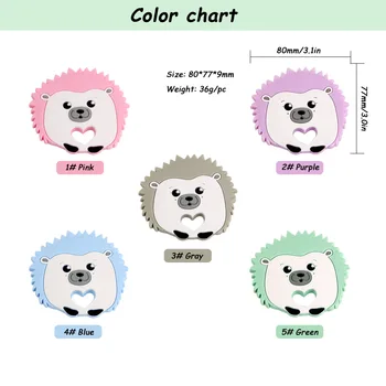 Kovict New 5/10pcs  Hedgehog Silicone Baby Teether rodent Baby Teething Toys Chewable Animal Shape Baby Products Nursing Gift 2