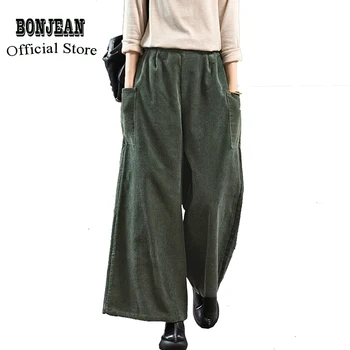 

Women Cotton Corduroy Pants Trousers Wide Leg Thick for Autumn Winter Big Loose Oversized Retro Fashion Casual AZ13213821