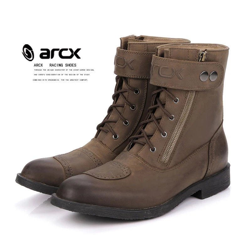 Байкерские ботильоны ARCX из коровьей кожи уличные Мотогонки мотокроссовки