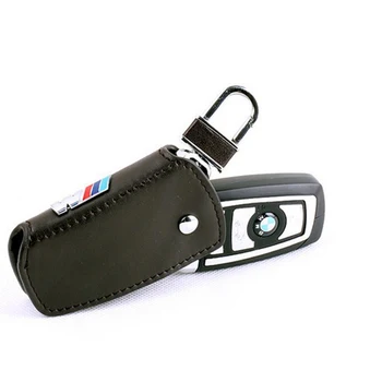 

1pc Leather Car Key package Key Holder Key Chain bag For bmw M Sticker X1 X3 X4 X5 X6 X7 e46 e90 f20 e60 e39 f10 Car accessories
