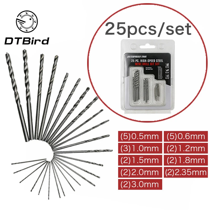 25PCS Высокоскоростная сталь с титановым покрытием круглая ручка спиральное долото прямая ручка бит 10 шт/25 шт бит - Цвет: 25PCS