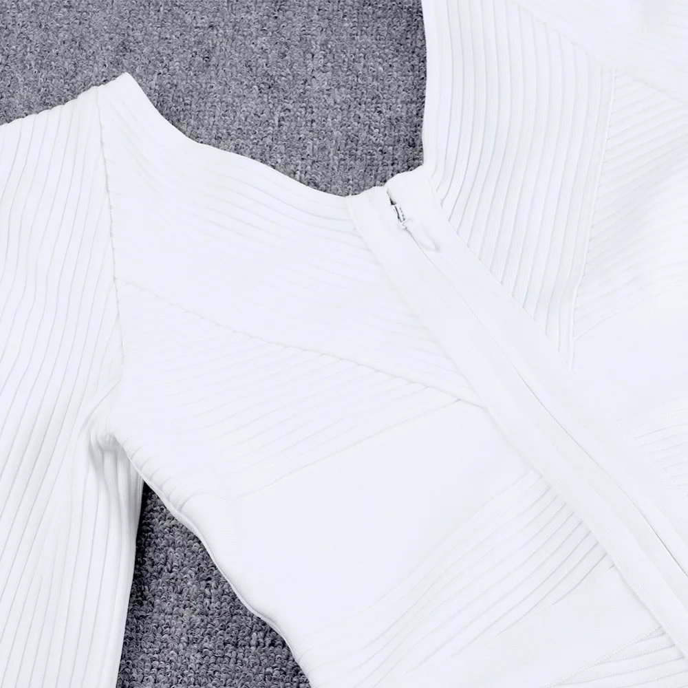 Maketina новое летнее женское Бандажное платье Vestidos белое с v-образным вырезом Бандажное платье с длинным рукавом модное Бандажное платье