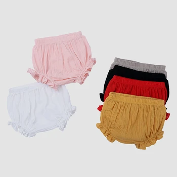 

0-2Y Summer New Baby Girl Solid Color Cotton and Linen Briefs Casual Baby Boy Shorts Bread Pants Baby Pants Clothes