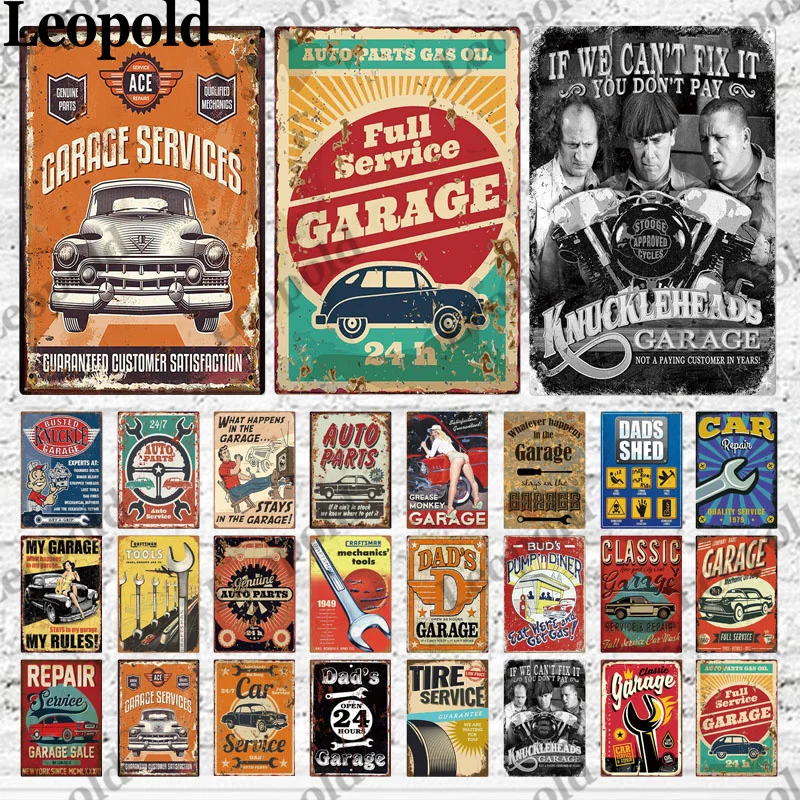 Targa In Metallo Gas Oil And Garage Series Immagini Vintage Vernice Spray Garage Wall Home Decoration