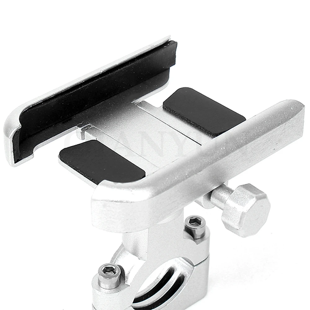 Universal Aluminum Motorcycle Phone Mount Adjustable Anti Shake Metal Bike Phone Holder for BAJAJ Benelli BJ600GS Vespa HYOSUNG