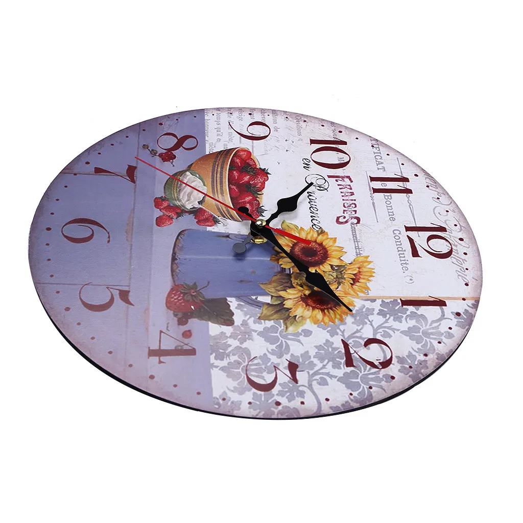 Kitchen Wall Clock Battery Operated Large Easy To Read Vintage Wooden Style For Home Decor Modern Minimalist Wall Clocks Simple