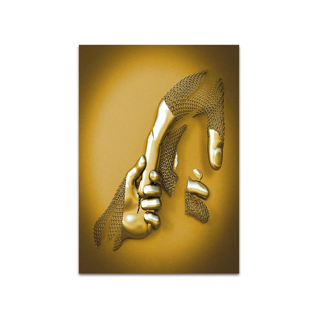 Kissing Metal Figure statue Canvas Painting Pop Abstract Wall Art Modern Posters and Prints For Living room Internal Home Decor Burgundy