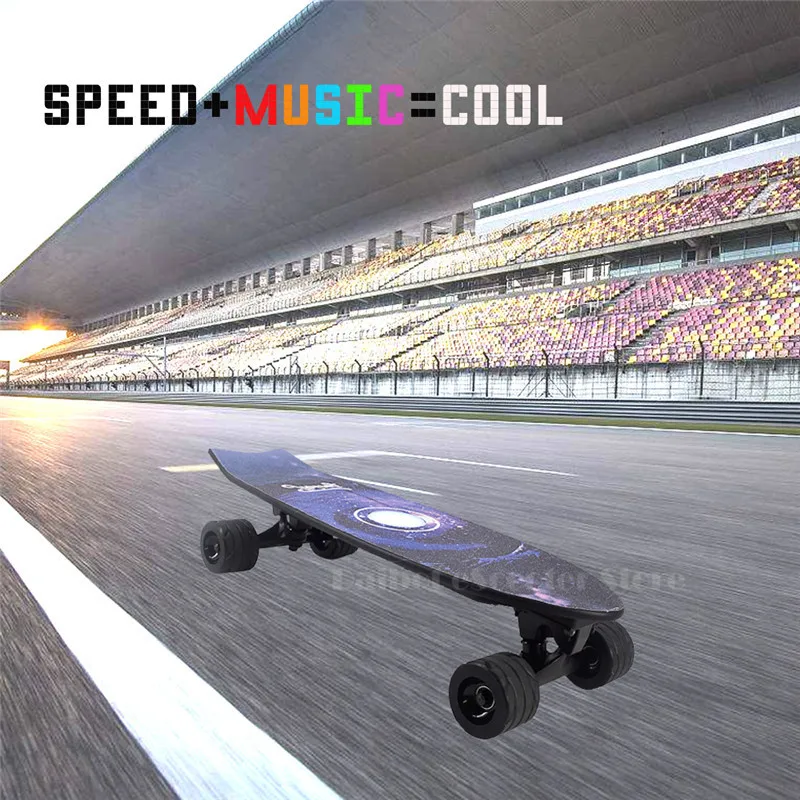 Mini Four Wheel Electric Scooter 350W 4 Wheels Electric Skateboard With Bluetooth Speaker Small Fish Plate Skate Board (5)