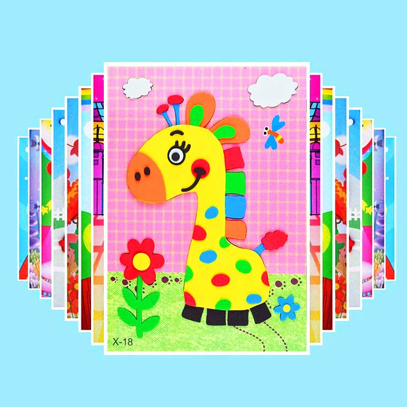 Brain-Game Foam-Sticker Material-Kit Education-Toys Puzzle EVA Kindergarten Handmade