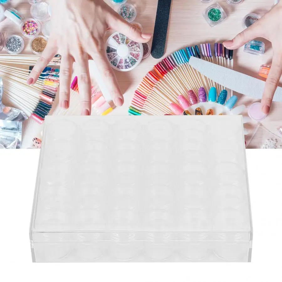 Nail Art 30 Slots Empty Nail Decoration Storage Box Rhinestones Powder Manicure Decor Organizer Rhinestones