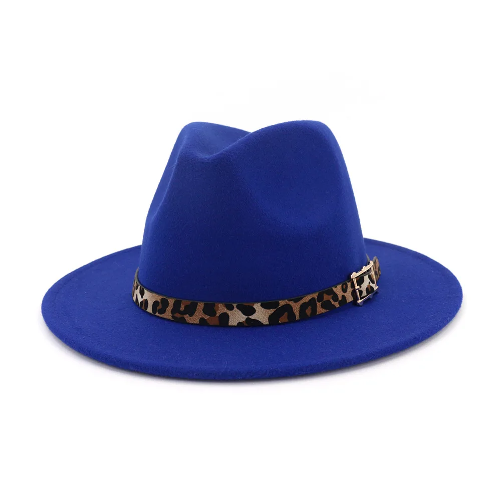 Осенняя и зимняя леопардовая шляпа с полями, дорожная шляпа-федора, джазовая шляпа, Панамы для женщин и девушек 26
