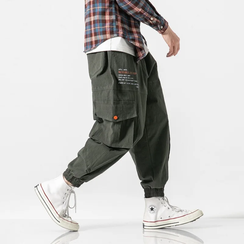 

2019 New Style Japanese-style National Trends Autumn Joint Large Pocket Ankle Banded Pants Men'S Wear