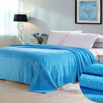 

Throw Blanket Soft Warm Coral Fleece Blanket Winter Sheet Cover Bedspread Sofa Mechanical Wash Solid Color Flannel Blanket Adult