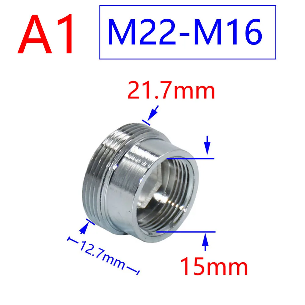 Silver 1/2 M20 M22 M24 Threaded Connector Brass M16 M17 M18 M19 M28 M32 Water Tap Connector For Faucet Adaptor 1pcs 