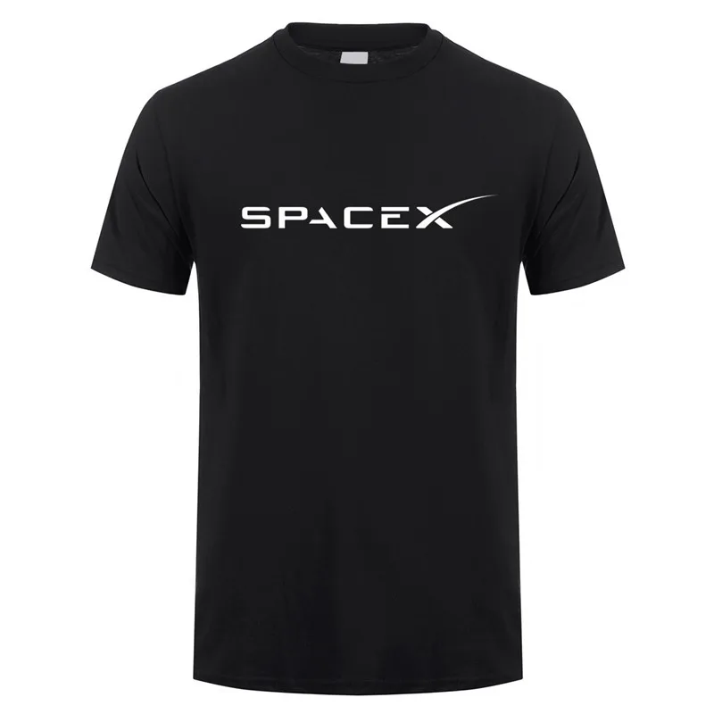 Summer Space X T Shirts Fashion Short Sleeve Cotton O-neck SpaceX Logo T-shirt DS-080 | Мужская одежда