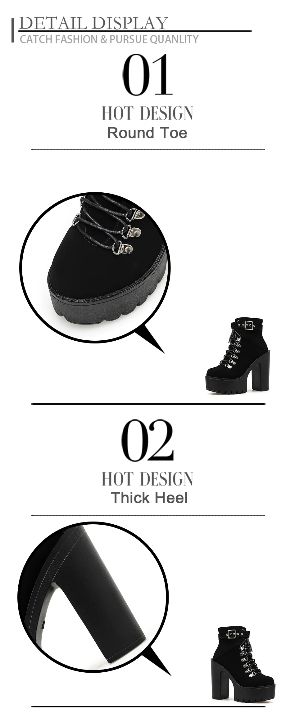 Gdgydh; женские ботинки на шнуровке; ботинки на платформе с пряжкой; зимняя обувь; осенние ботинки на толстом каблуке с застежкой-молнией и ремешком на щиколотке; черные замшевые ботинки в готическом стиле