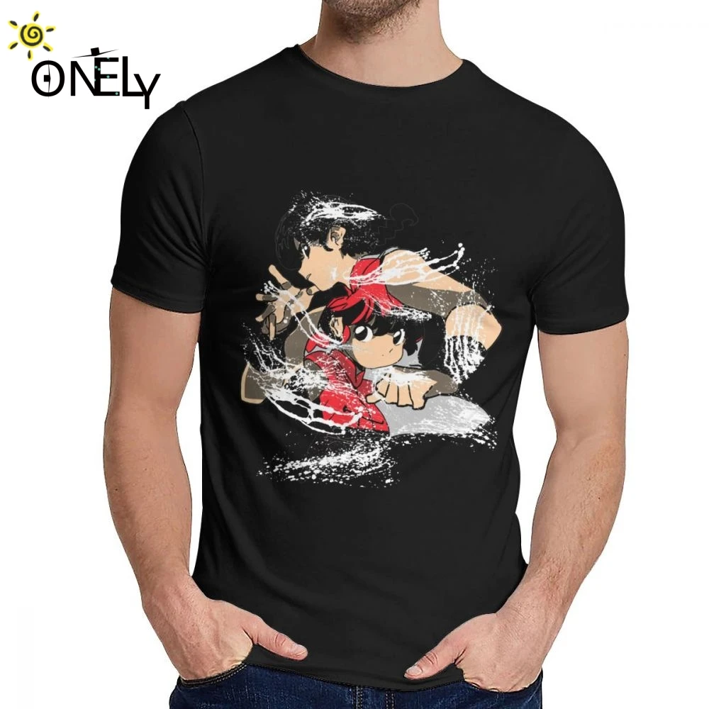 Ранма 1 2 Camisa с рисунком героев из мультфильмов круглым воротником для отдыха 3D