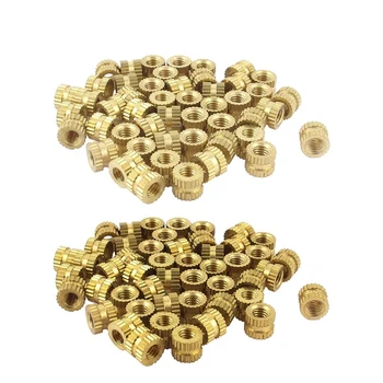 

300pcs Brass Knurled Threaded Round Insert Embedded Nuts - 200pcs M5 x 5mm & 100pcs M3X3X4mm