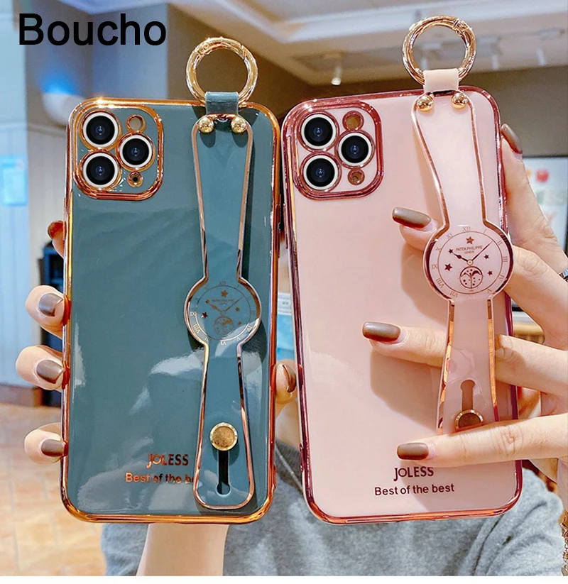 Electroplated Wrist Strap phone case for iphone 13 Pro 12 Pro MAX 11