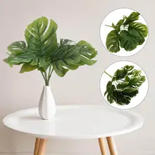 

Fake Palm Tree Simulation Plant Decor Leaves Green Plastic Classic Wedding Party Artificial Simulation Planting Home Decor