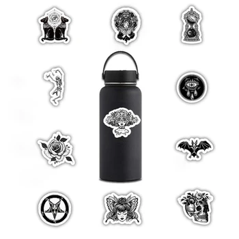 

2020 NEW 50 Pcs/Pack Black and White Delicate Suitcase Sticker Travelling Adhesive Stickers Decorative Stationery Stickers