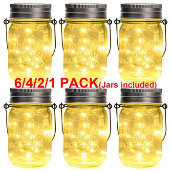 

20 LED Solar Light Fairy Light Mason Jar Lid Lamp Battery Outdoor Garden Yard Home Decor 2M Warm Firefly Lights Hanging Lanterns