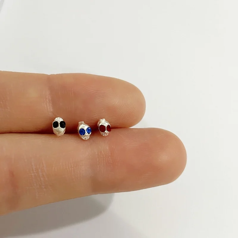 20pcs/set Skull Nose Rings & Studs Ball end Colorful Crystal Skeleton Nose Piercing Body Jewelry for women punk men Wholesale