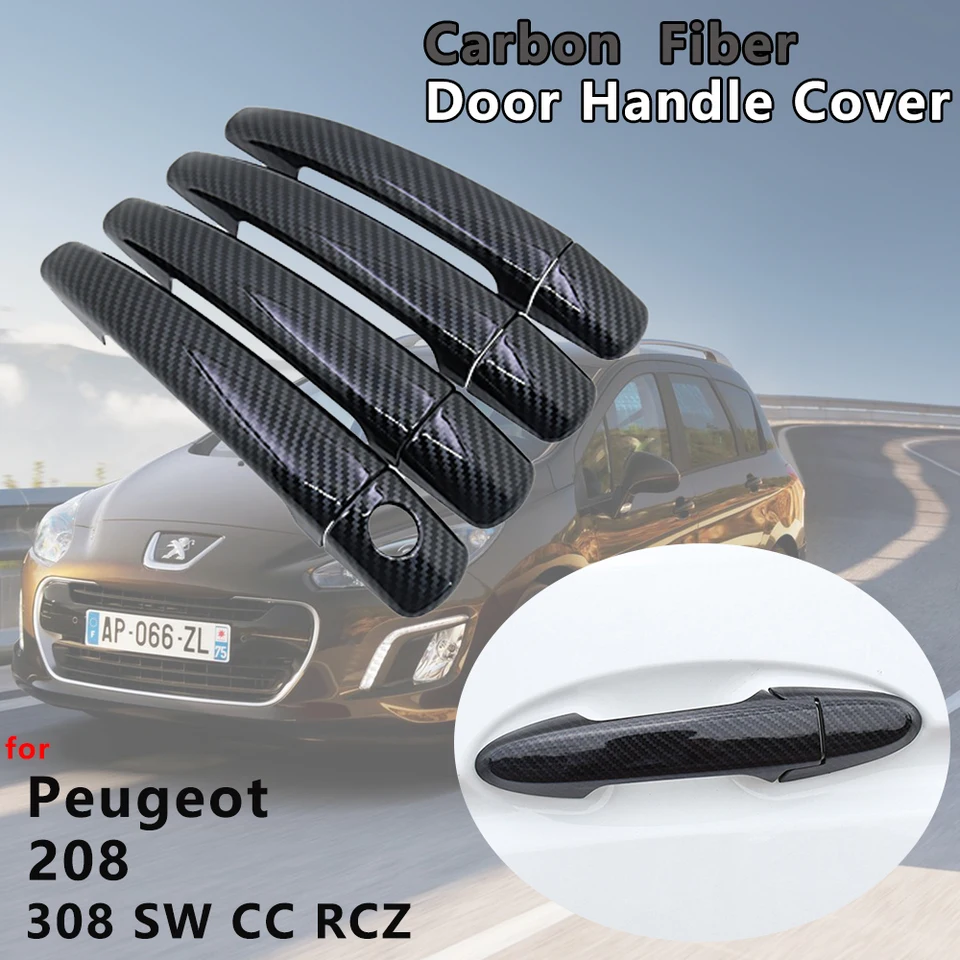 For Peugeot 408 Peugeot 308 308sw t9 2016-2022 Chrome Carbon Fiber Car Door  Handle Cover Trim Sticker Car Styling Accessories - AliExpress