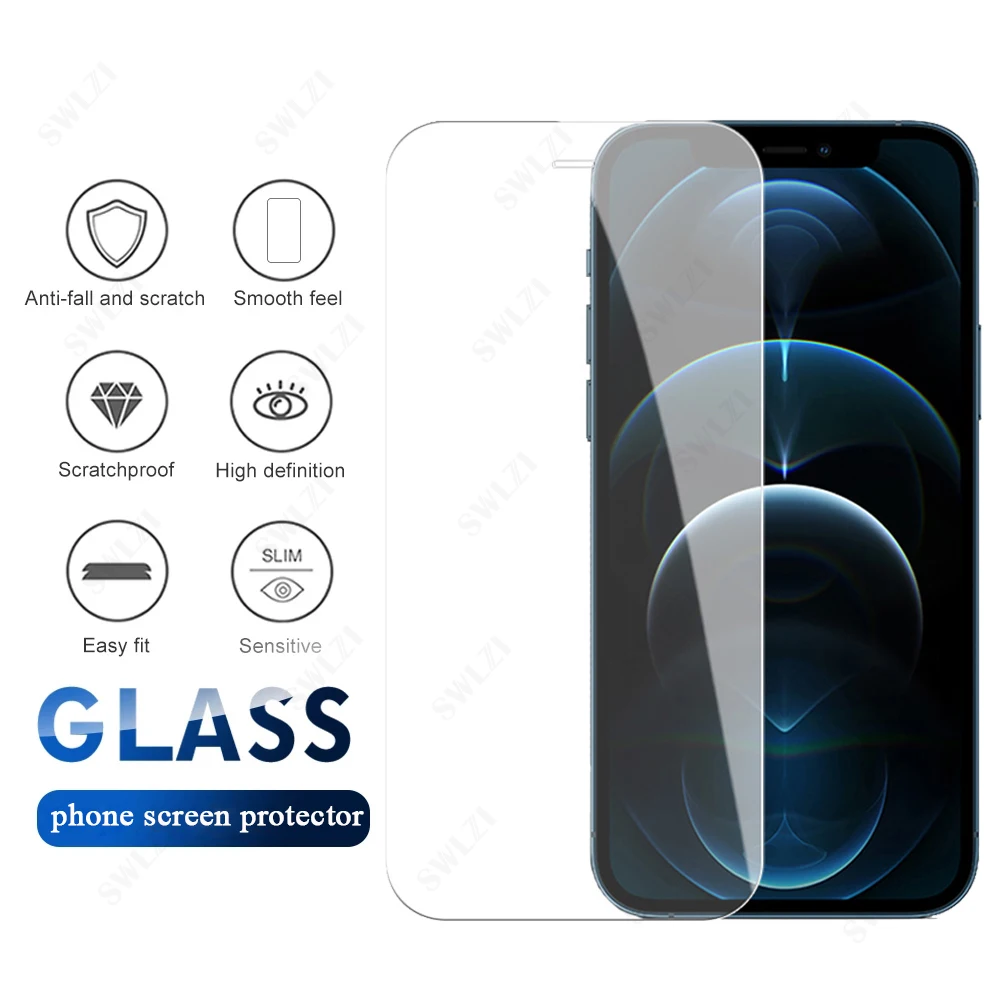Vetro Per Iphone 12 Mini 11 Pro Max X Xs Xr Se Vetro Temperato Iphone 8 7 6 6S Plus Pellicola Protettiva Per Telefono